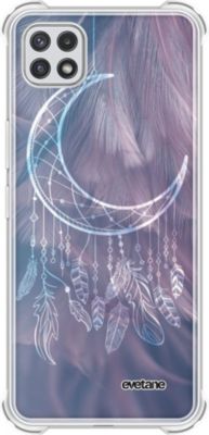 Coque EVETANE Silicone Galaxy A22 5G Lune Attrape Rêve