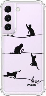 Coque EVETANE Souple Galaxy S21 FE Chat Lignes Coque EVETANE Souple Galaxy S21 FE Chat Lignes