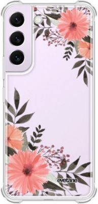 Coque EVETANE Souple Galaxy S21 FE Fleurs Rose Coque EVETANE Souple Galaxy S21 FE Fleurs Rose