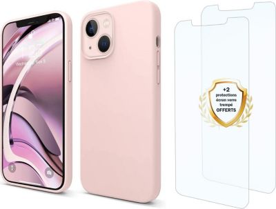 Coque EVETANE iPhone 13 Rose + 2 Vitres Coque EVETANE iPhone 13 Rose + 2 Vitres