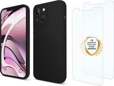 Coque EVETANE iPhone 13 Mini Noir + 2 Vitres