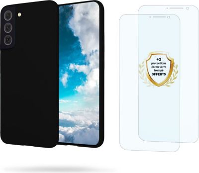 Coque EVETANE Galaxy S22 Noir + 2 Vitres