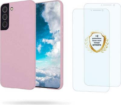 Coque EVETANE Galaxy S22 Rose + 2 Vitres Coque EVETANE Galaxy S22 Rose + 2 Vitres