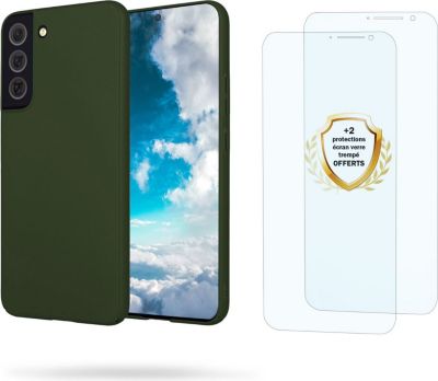 Coque EVETANE Galaxy S22 Vert + 2 Vitres Coque EVETANE Galaxy S22 Vert + 2 Vitres