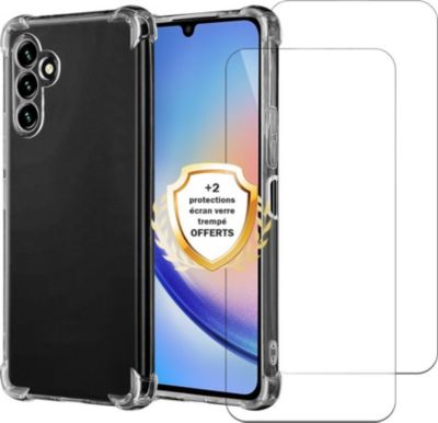 Coque EVETANE Galaxy A34 Transparent + 2 Vitres Coque EVETANE Galaxy A34 Transparent + 2 Vitres