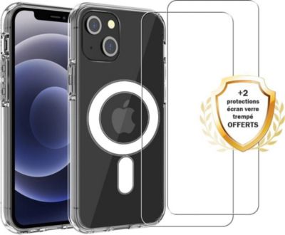 Coque EVETANE Magsafe iPhone 13 + 2 Vitres