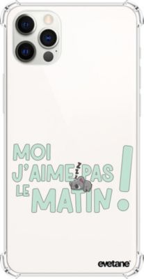 Coque EVETANE Souple iPhone 12/12 Pro Pas Le Matin Coque EVETANE Souple iPhone 12/12 Pro Pas Le Matin