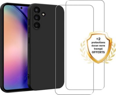 Coque EVETANE Galaxy A54 Noir + 2 Vitres Coque EVETANE Galaxy A54 Noir + 2 Vitres