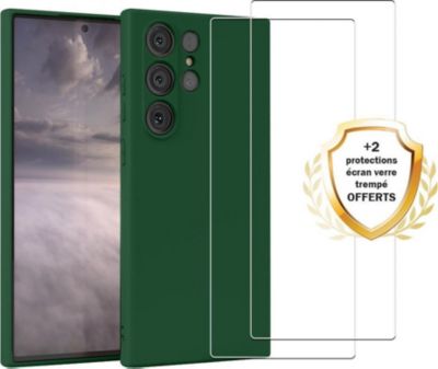 Coque EVETANE Galaxy S23 Ultra Vert + 2 Vitres