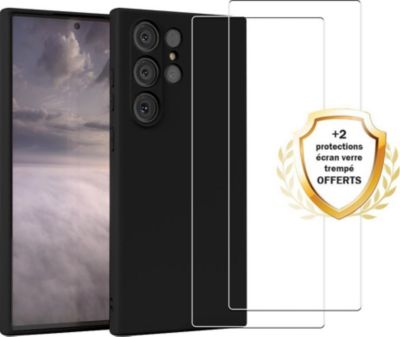 Coque EVETANE Galaxy S23 Ultra Noir + 2 Vitres
