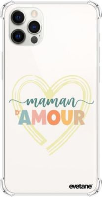 Coque EVETANE Souple iPhone 12/12 Pro Maman d'Amour