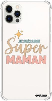 Coque EVETANE Souple iPhone 12/12 Pro Super Maman Coque EVETANE Souple iPhone 12/12 Pro Super Maman