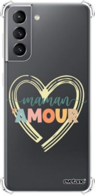 Coque EVETANE Souple Galaxy S21 5G Maman d'Amour