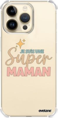 Coque EVETANE Souple iPhone 14 Pro Max Super Maman