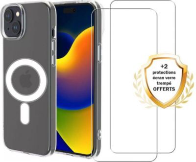 Coque EVETANE Magsafe iPhone 15 Plus + 2 Vitres