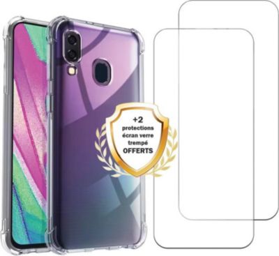Coque EVETANE Galaxy A40 + 2 Vitres