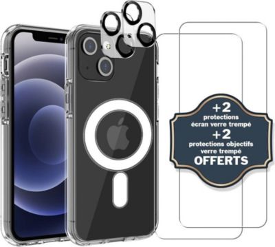Coque EVETANE Magsafe iPhone 13 + 2 Vitres