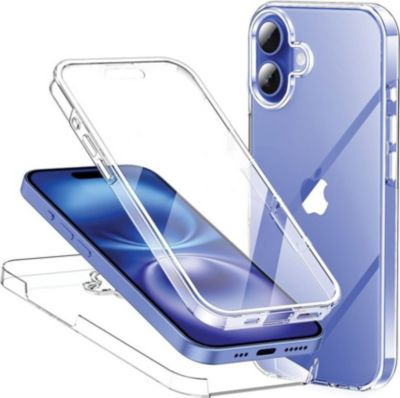 Coque EVETANE 360° iPhone 16 Transparent Coque EVETANE 360° iPhone 16 Transparent