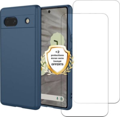 Coque EVETANE Pixel 7A Bleu + 2 Vitres Coque EVETANE Pixel 7A Bleu + 2 Vitres