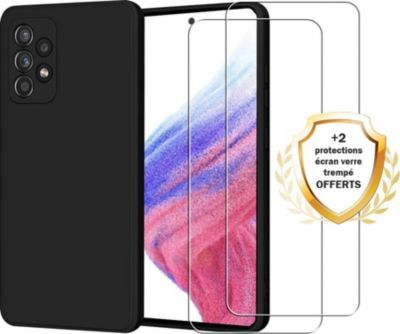Coque EVETANE Galaxy A53 Noir + 2 Vitres