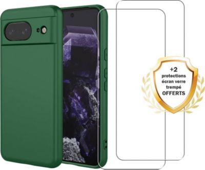 Coque EVETANE Pixel 8 Vert + 2 Vitres Coque EVETANE Pixel 8 Vert + 2 Vitres