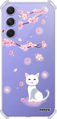 Coque EVETANE Souple Galaxy A54 Chat Fleurs Coque EVETANE Souple Galaxy A54 Chat Fleurs