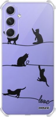 Coque EVETANE Souple Galaxy A54 Chat Lignes Coque EVETANE Souple Galaxy A54 Chat Lignes