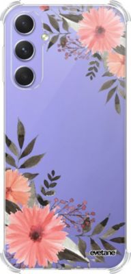 Coque EVETANE Souple Galaxy A54 Fleurs Rose Coque EVETANE Souple Galaxy A54 Fleurs Rose
