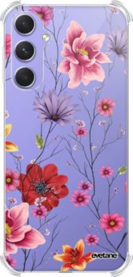 Coque EVETANE Souple Galaxy A54 Fleurs Pastel