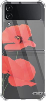Coque EVETANE Souple Galaxy Z Flip 4 Coquelicot