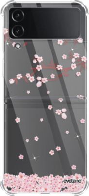 Coque EVETANE Souple Galaxy Z Flip 4 Chute Fleurs Coque EVETANE Souple Galaxy Z Flip 4 Chute Fleurs