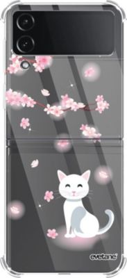 Coque EVETANE Souple Galaxy Z Flip 4 Chat Fleurs Coque EVETANE Souple Galaxy Z Flip 4 Chat Fleurs