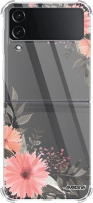 Coque EVETANE Souple Galaxy Z Flip 4 Fleurs Rose Coque EVETANE Souple Galaxy Z Flip 4 Fleurs Rose