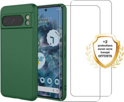 Coque EVETANE Pixel 8 Pro Vert + 2 Vitres