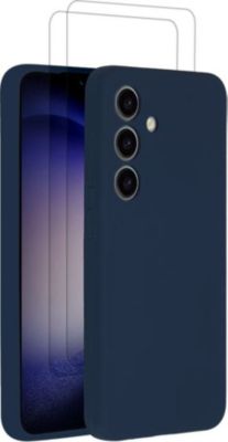 Coque EVETANE Galaxy S24 Bleu + 2 Vitres