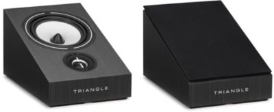 Triangle trio noir laque enceinte bibliotheque la paire