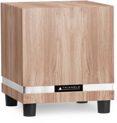 Caisson De Basse Triangle Thétis 340 - 250W, Haut-parleur 25 Cm, Entrées RCA/LFE - Pour Home Cinéma Et Musique (chêne Clair)