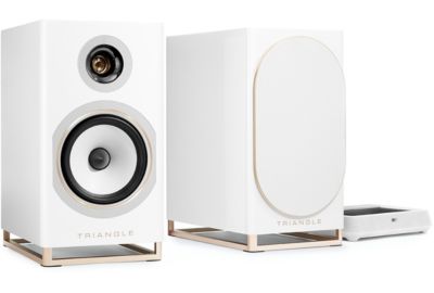 Enceinte bibliothèque active TRIANGLE CAPELLA 2 Blanc Sidéral