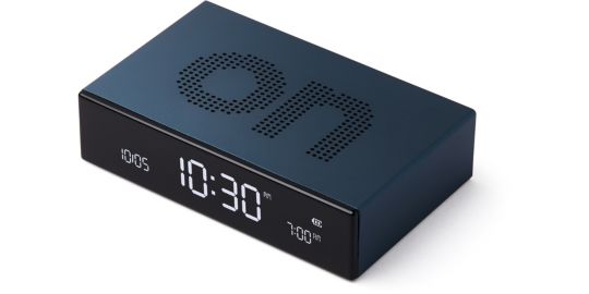 Réveil LEXON Flip Premium Rechargeable Aluminium Bleu