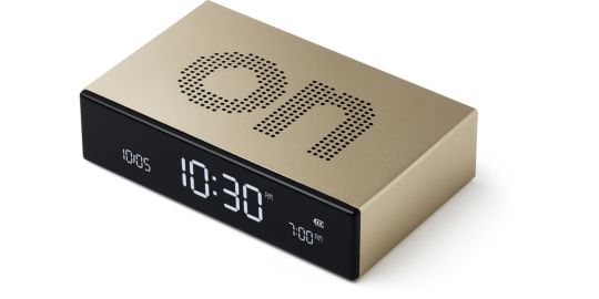 Réveil LEXON Flip Premium Rechargeable Aluminium Or
