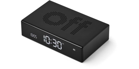 Réveil LEXON Flip Premium Rechargeable Aluminium Noir