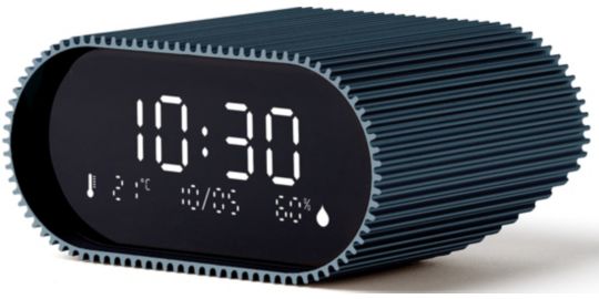 Réveil LEXON Ray Clock Thermomètre et Hygromètre Bleu