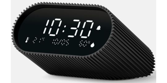 Réveil LEXON Ray Clock Thermomètre et Hygromètre Noir