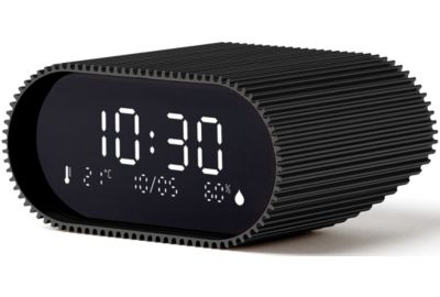 Réveil LEXON Ray Clock Thermomètre et Hygromètre Noir