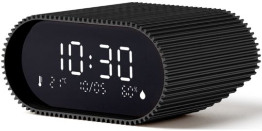 Réveil LEXON Ray Clock Thermomètre et Hygromètre Noir
