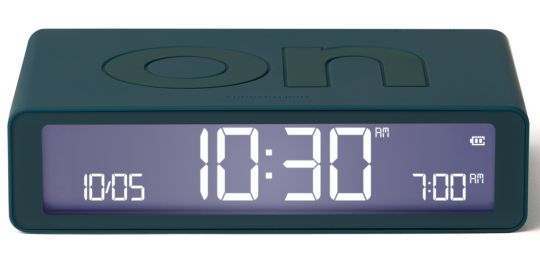 Réveil LEXON Flip Classic Rechargeable en USB-C Bleu