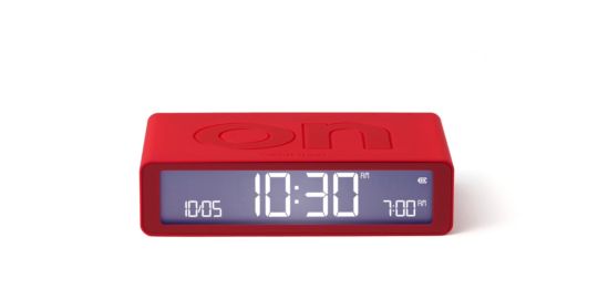 Réveil LEXON Flip Classic Rechargeable en USB-C Rouge