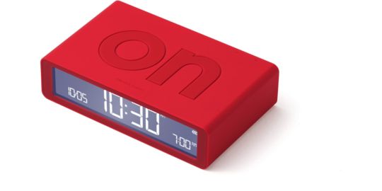 Réveil LEXON Flip Classic Rechargeable en USB-C Rouge