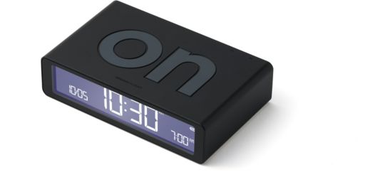 Réveil LEXON Flip Classic Rechargeable en USB-C Noir