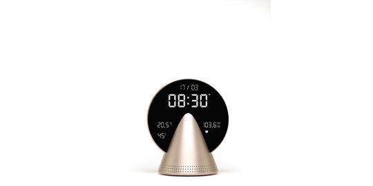 Radio réveil LEXON Conic Clock avec fonction Bluetooth Or